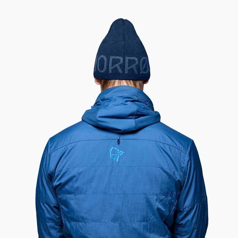 Cappello invernale NORRONA MerinoUll Logo Beanie indigo night melange 4
