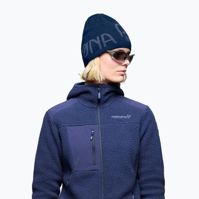 Cappello invernale NORRONA MerinoUll Logo Beanie indigo night melange 6