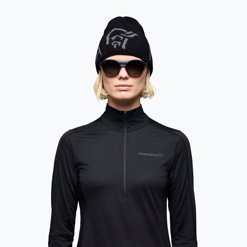 Cappello invernale NORRONA MerinoUll Logo Beanie caviar melange 2