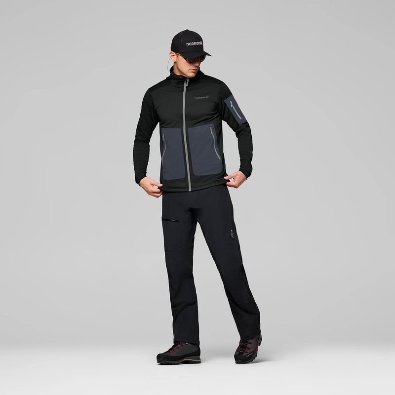 Felpa trekking da uomo NORRONA Falketind Warm2 Stretch Hood caviar black 2