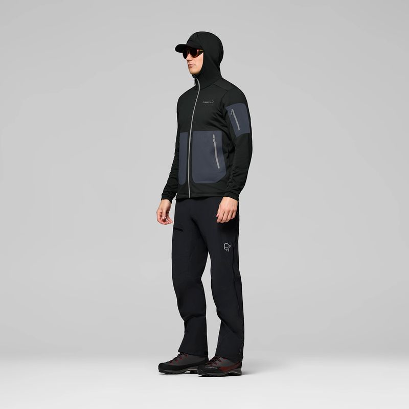 Felpa trekking da uomo NORRONA Falketind Warm2 Stretch Hood caviar black 4