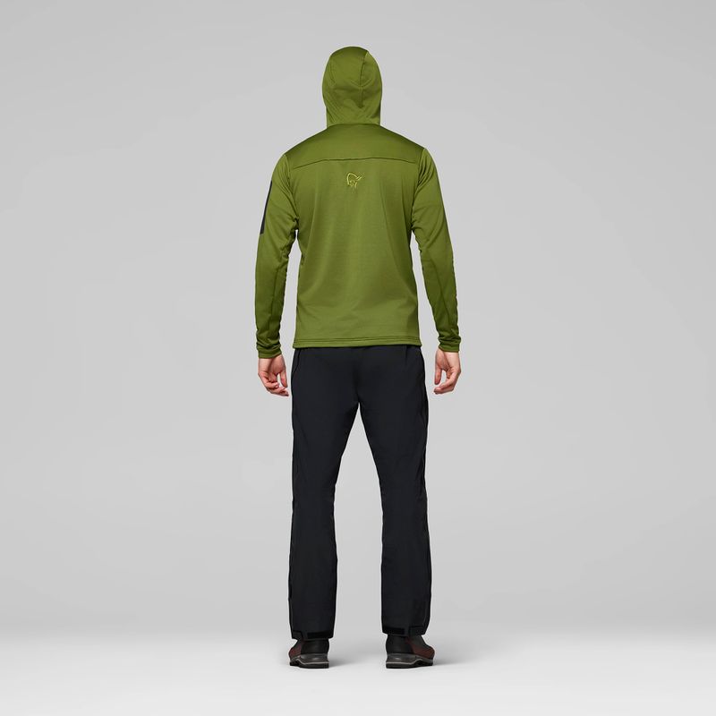 Felpa trekking da uomo NORRONA Falketind Warm2 Stretch Hood pesto 3