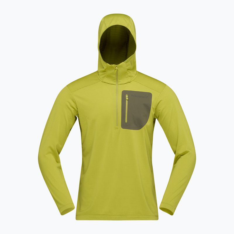 Felpa trekking da uomo NORRONA Falketind Warm1 Hood golden lime/olive night 6