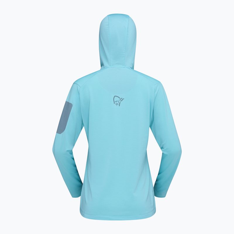 Felpa da trekking da donna NORRONA Falketind Warm1 Hood aqua haze/trooper 6