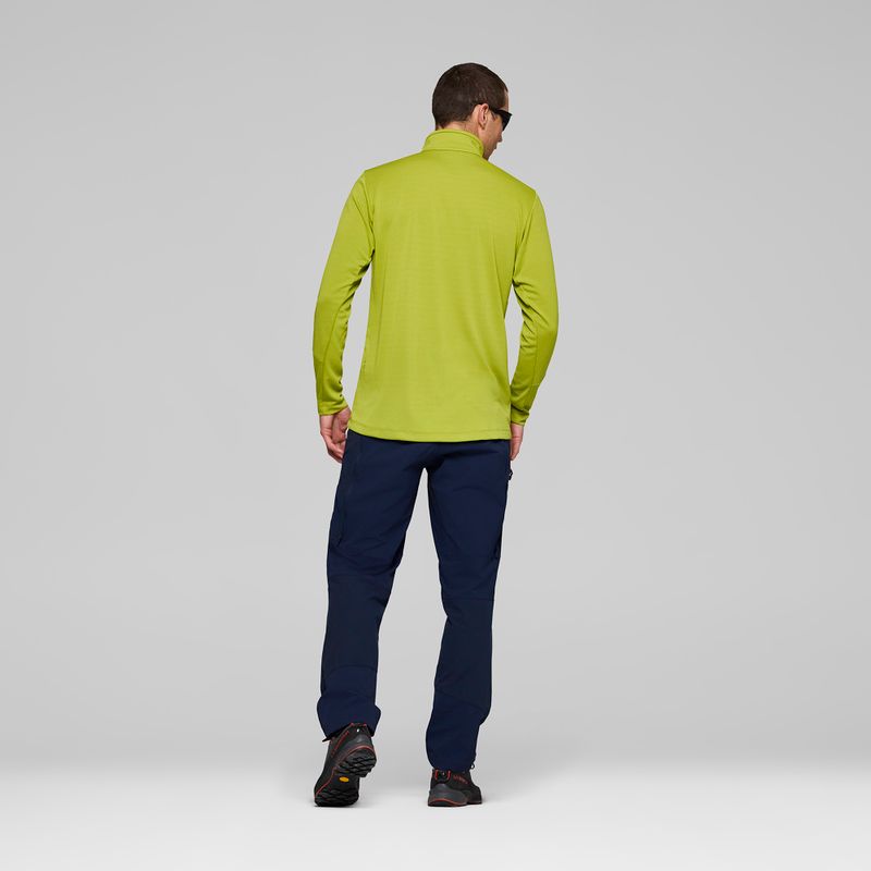 Felpa trekking da uomo NORRONA Femund Warm1 Zip Neck golden lime/olive night 3