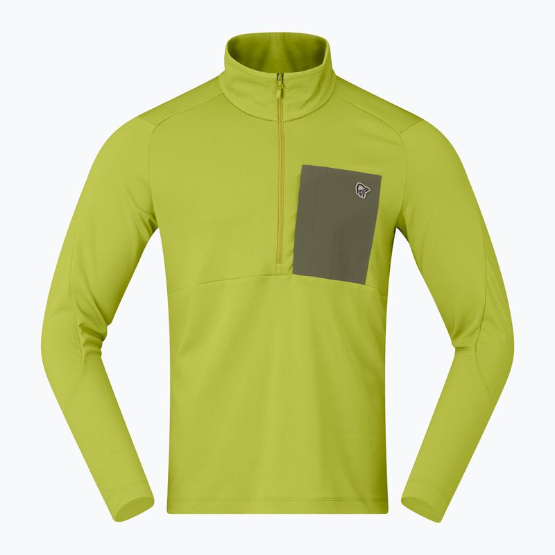 Felpa trekking da uomo NORRONA Femund Warm1 Zip Neck golden lime/olive night 5