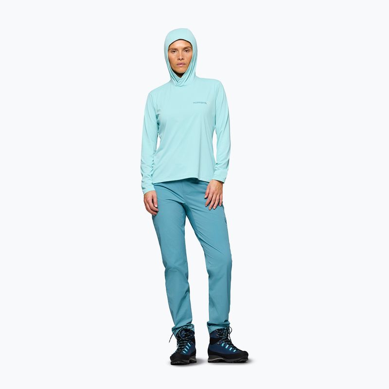 Felpa da trekking da donna NORRONA Femund Tech Hood aqua haze 2