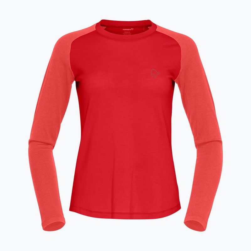 Maglia a maniche lunghe da trekking da donna NORRONA Femund PureUll LS aura orange/paprika 5