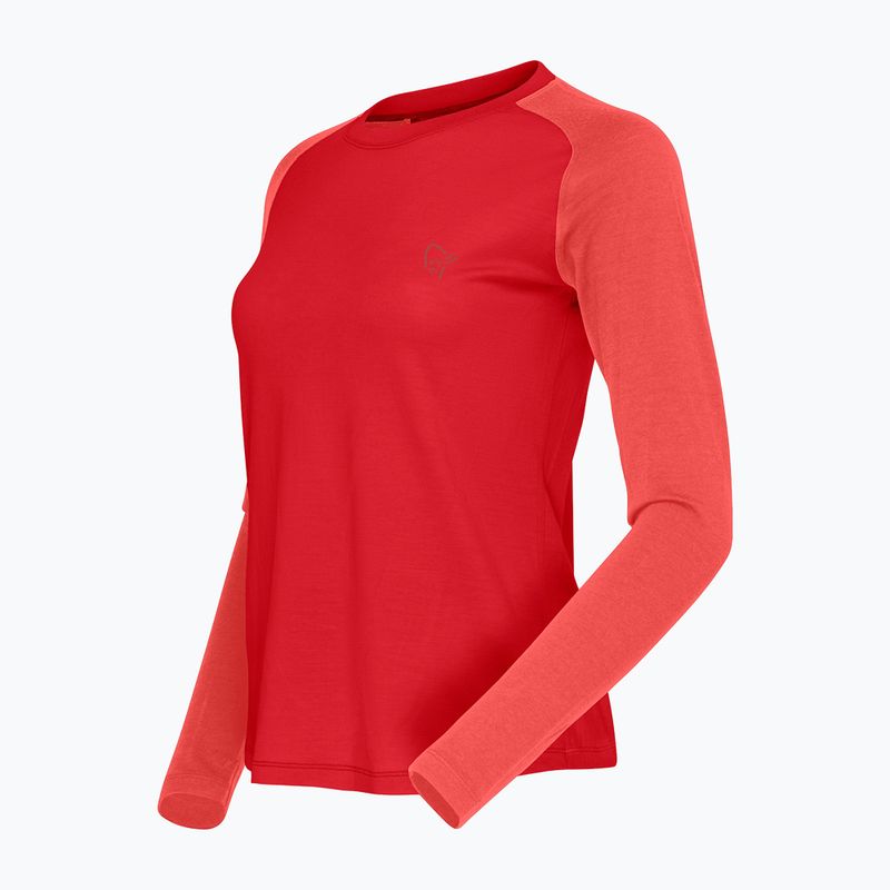 Maglia a maniche lunghe da trekking da donna NORRONA Femund PureUll LS aura orange/paprika 6