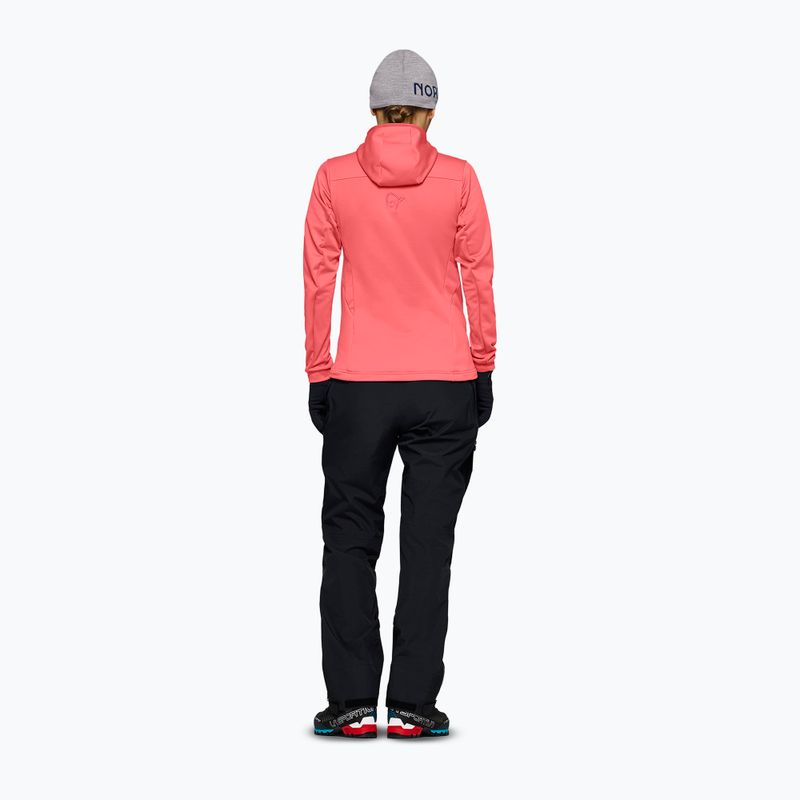 Felpa da trekking donna NORRONA Falketind Warm2 Stretch Hood deep sea coral/baked apple 3