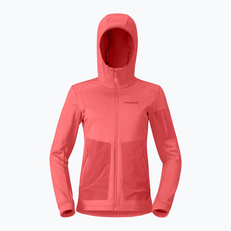 Felpa da trekking donna NORRONA Falketind Warm2 Stretch Hood deep sea coral/baked apple 5