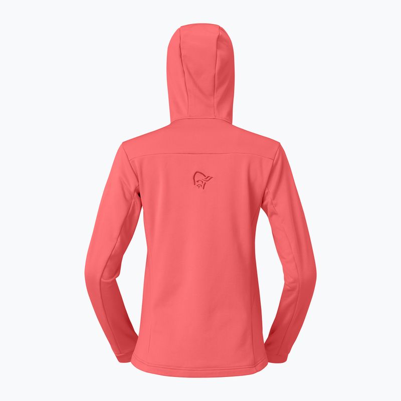 Felpa da trekking donna NORRONA Falketind Warm2 Stretch Hood deep sea coral/baked apple 6