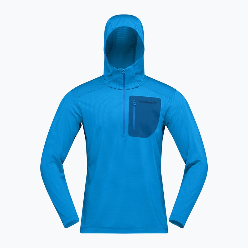 Felpa da trekking uomo NORRONA Falketind Warm1 Hood brilliant blue/dark blue 5