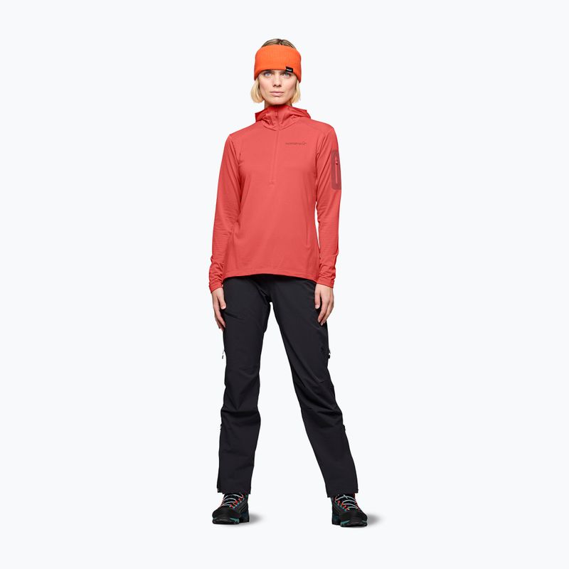 Felpa da trekking donna NORRONA Falketind Warm1 Hood deep sea coral/baked apple 2
