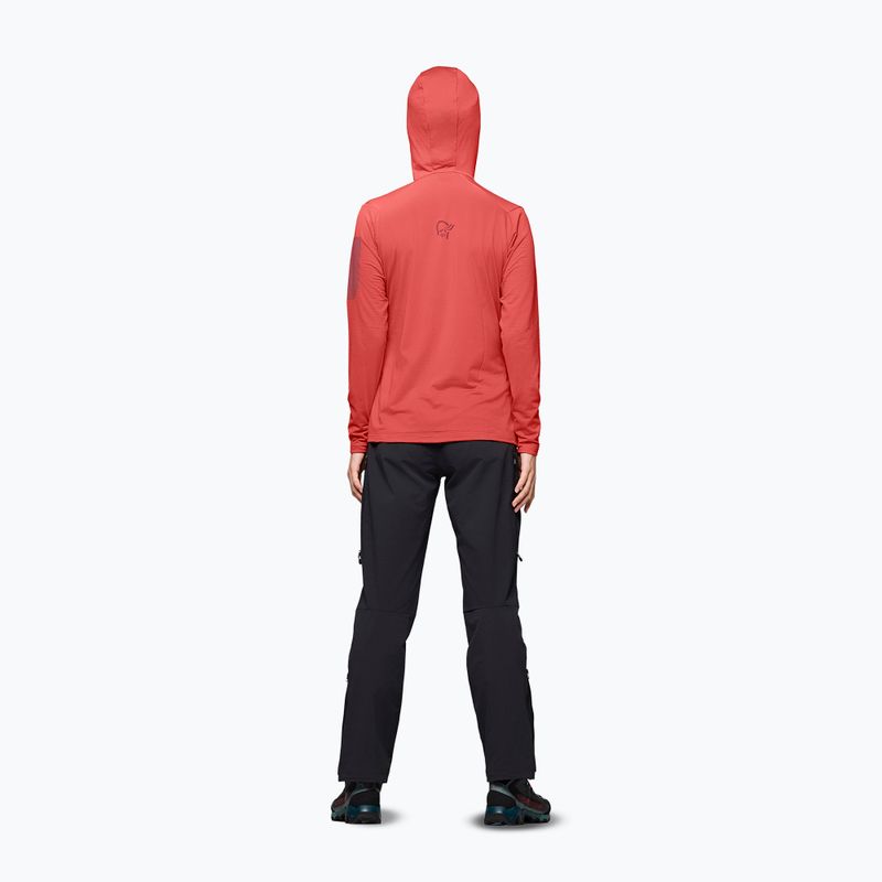 Felpa da trekking donna NORRONA Falketind Warm1 Hood deep sea coral/baked apple 3