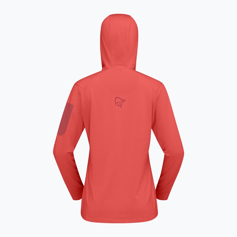 Felpa da trekking donna NORRONA Falketind Warm1 Hood deep sea coral/baked apple 6