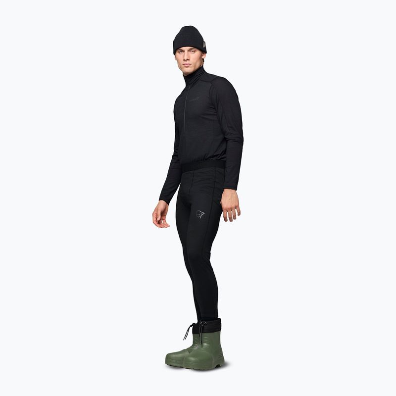 Pantaloni termici da uomo NORRONA Falketind Equaliser Ull Long caviar black 4