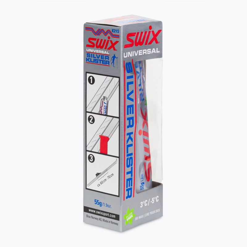 Lubrificante per sci Swix K21S Uni Silver Klister da 3C a -5C 55 g