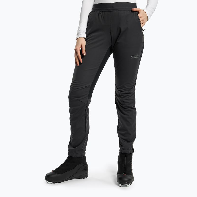Pantaloni softshell da donna Swix Cross phantom/nero