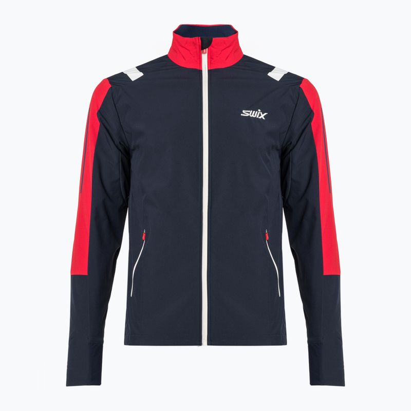 Giacca softshell Swix Infinity da uomo blu scuro/rosso Swix