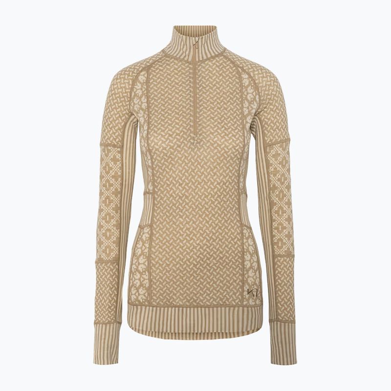 Felpa termica donna KARI TRAA Smekker Half Zip mocha 3