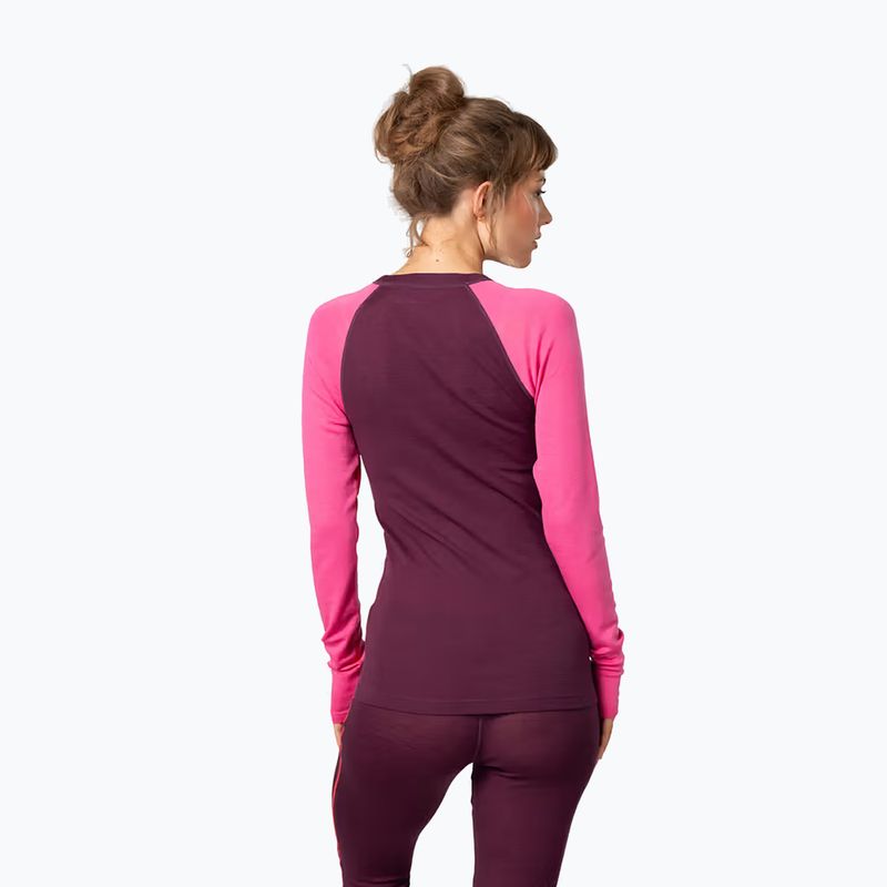 Completo di biancheria termica da donna KARI TRAA Kaia wine 4