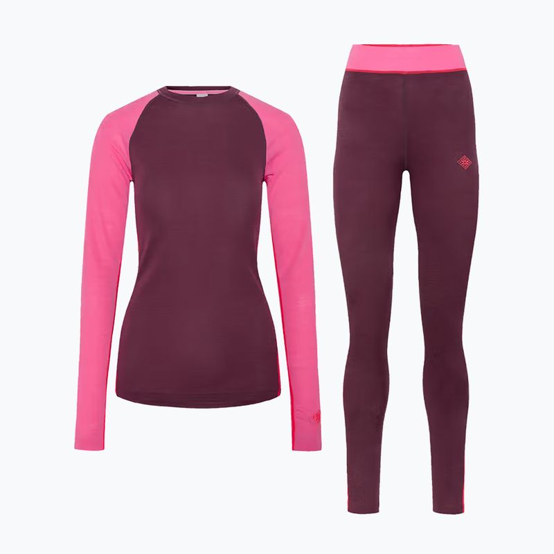 Completo di biancheria termica da donna KARI TRAA Kaia wine 7