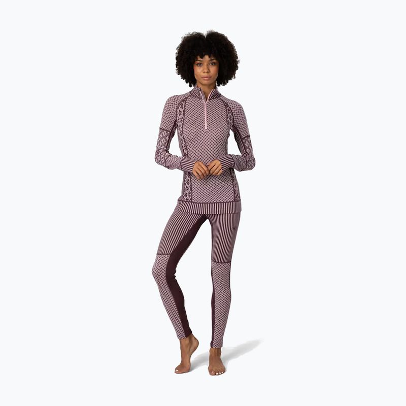 Felpa termica donna KARI TRAA Smekker Half Zip cocoa powder 2