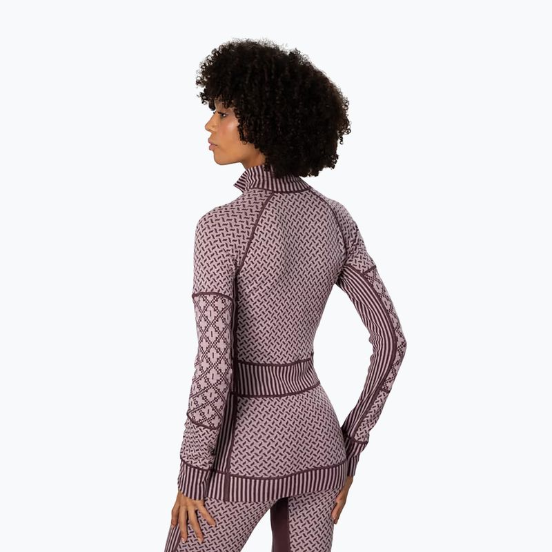 Felpa termica donna KARI TRAA Smekker Half Zip cocoa powder 3
