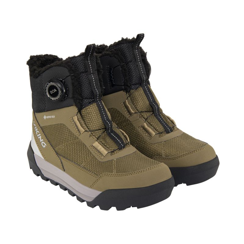 Scarponi da neve Viking Expower Warm GTX BOA kaki per bambino 8