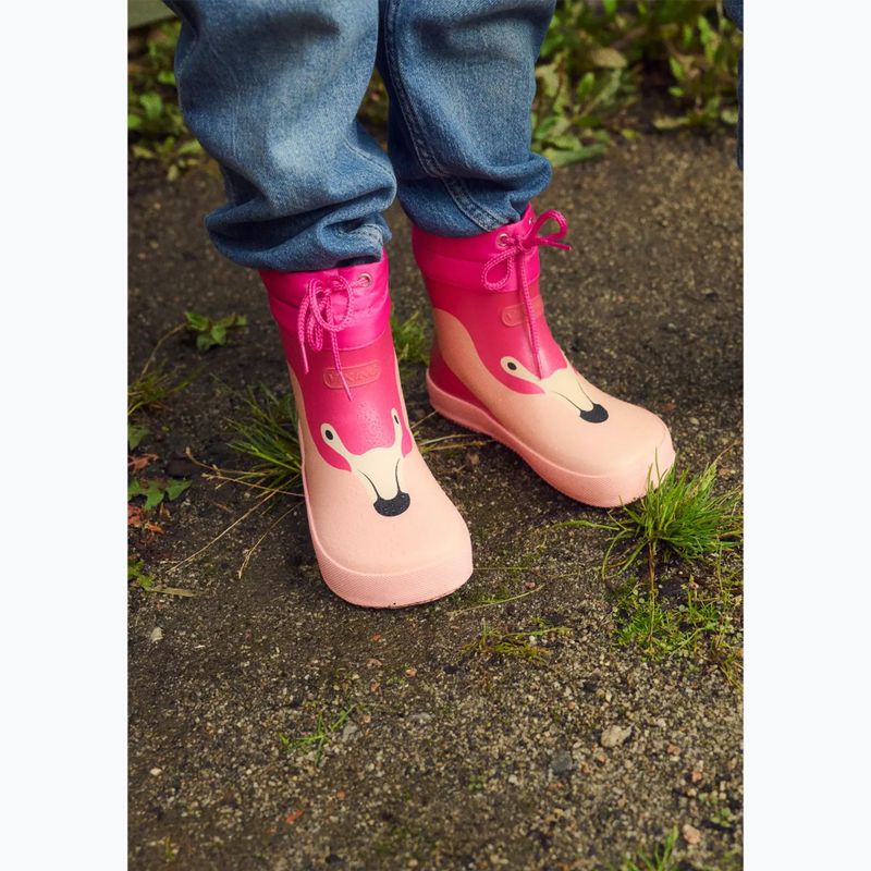 Stivali per bambini Viking Footwear Alv Barefoot Paw Print rosa chiaro/magenta 14