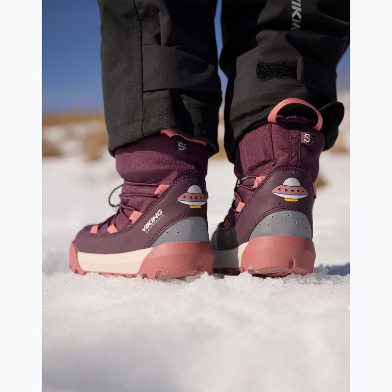 Doposci da bambino Viking Footwear Spaceship Warm SC Waterproof plum/pink 9