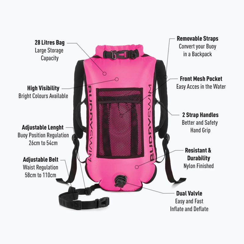 BuddySwim Zaino boa di assicurazione 28 l rosa 2