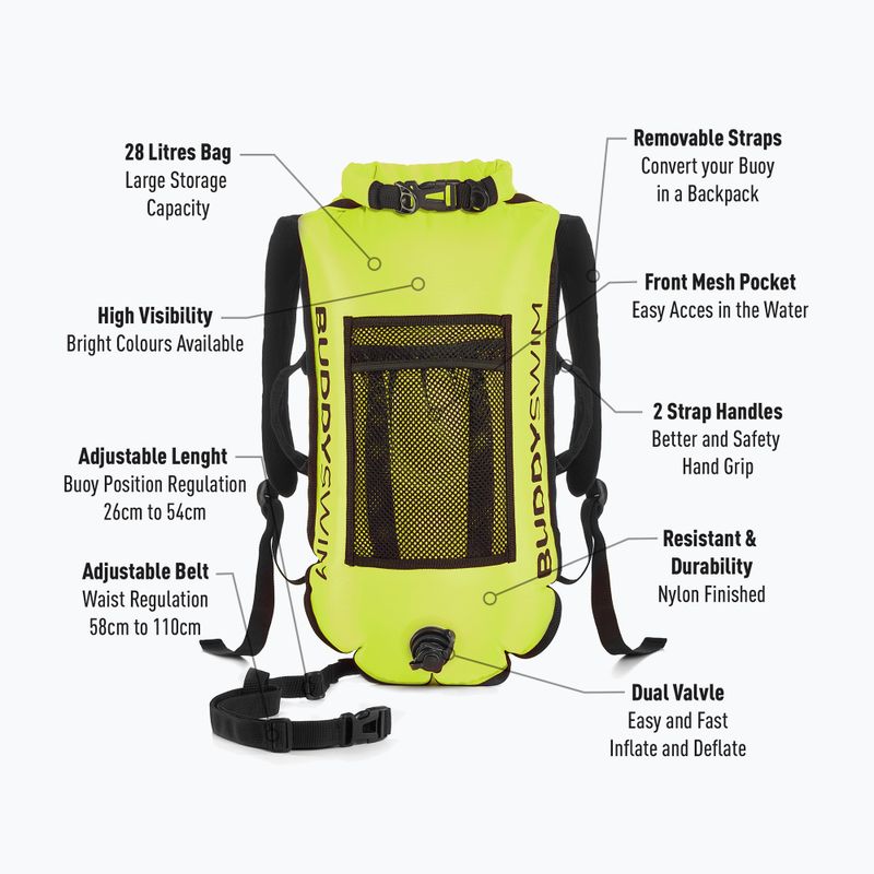 BuddySwim Zaino boa di assicurazione 28 l giallo 2