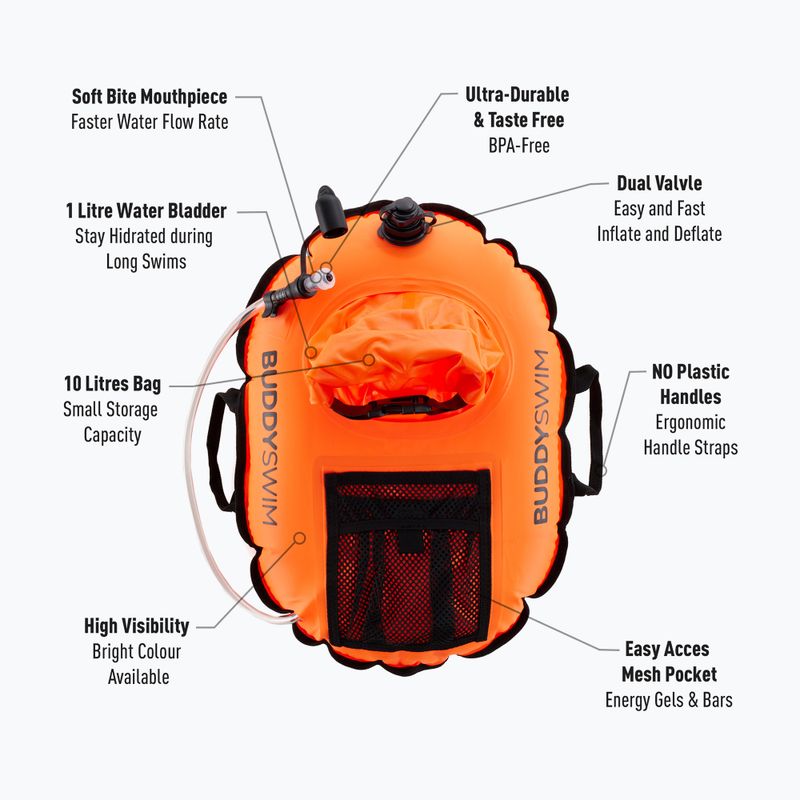 Boa di assicurazione Buddyswim Hydrastation Pro 10 l arancione 2