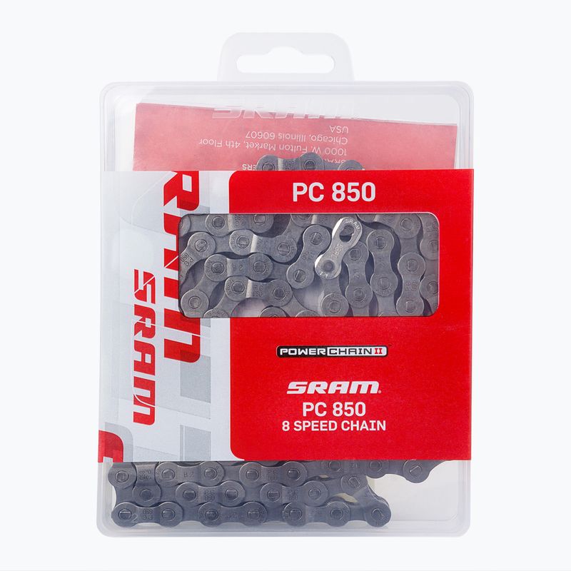 Catena bici SRAM 10 CN PC850 114LI W/ PWR LNK 8SPD 1 grigio