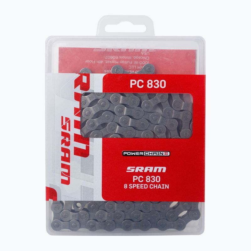 Catena bici SRAM 10 CN PC830 114LI W/ PWR LNK 8SPD 1 grigio