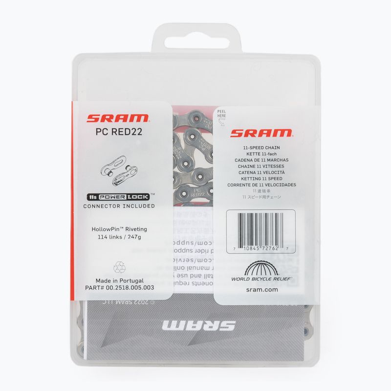Catena bici SRAM CN PCRED22 114LI W/ PWR.LCK 11S 1 grigio 2