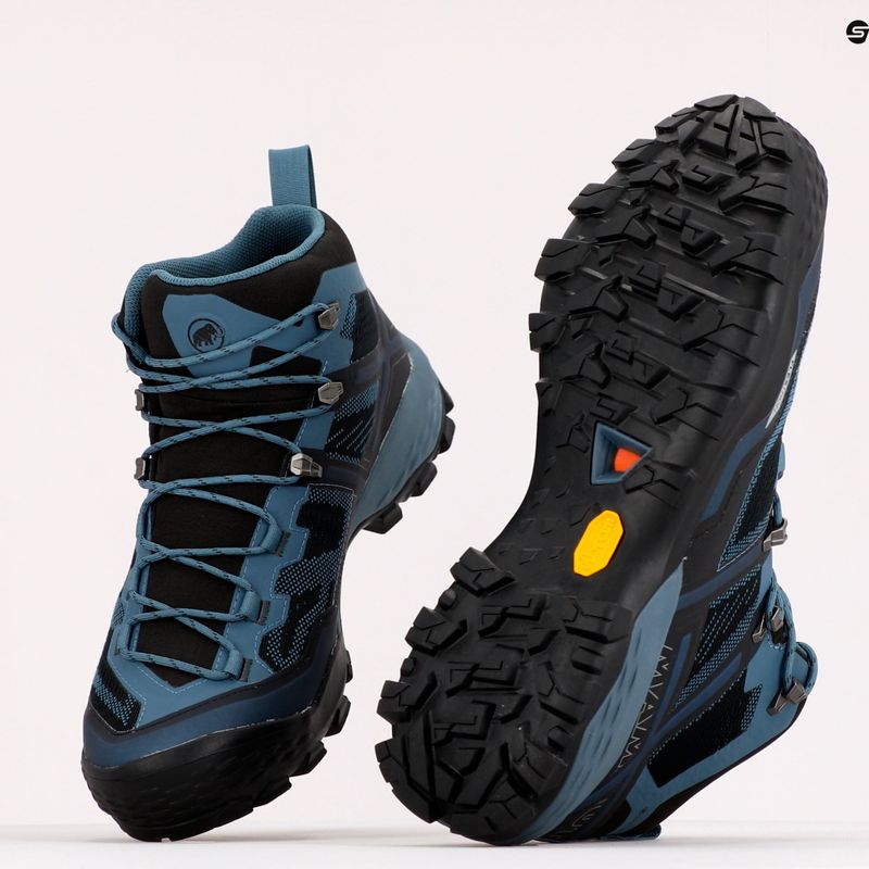 Scarponi da trekking da uomo Mammut Ducan Mid GTX nero/poseidon chiaro 10