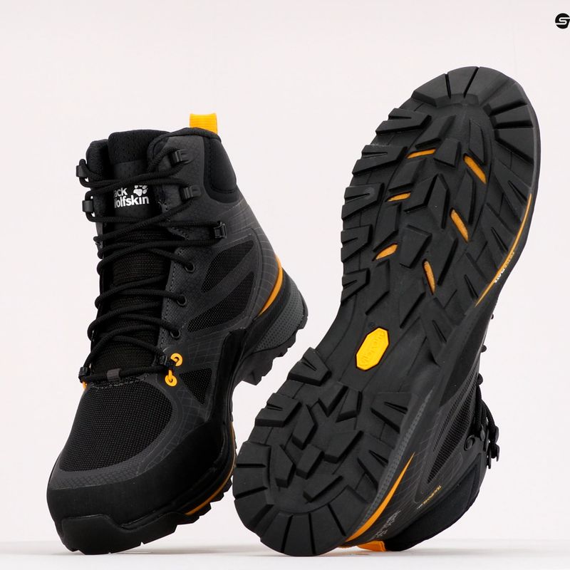 Stivali da trekking Jack Wolfskin Force Trekker Texapore Mid nero/giallo bordeaux da uomo 9
