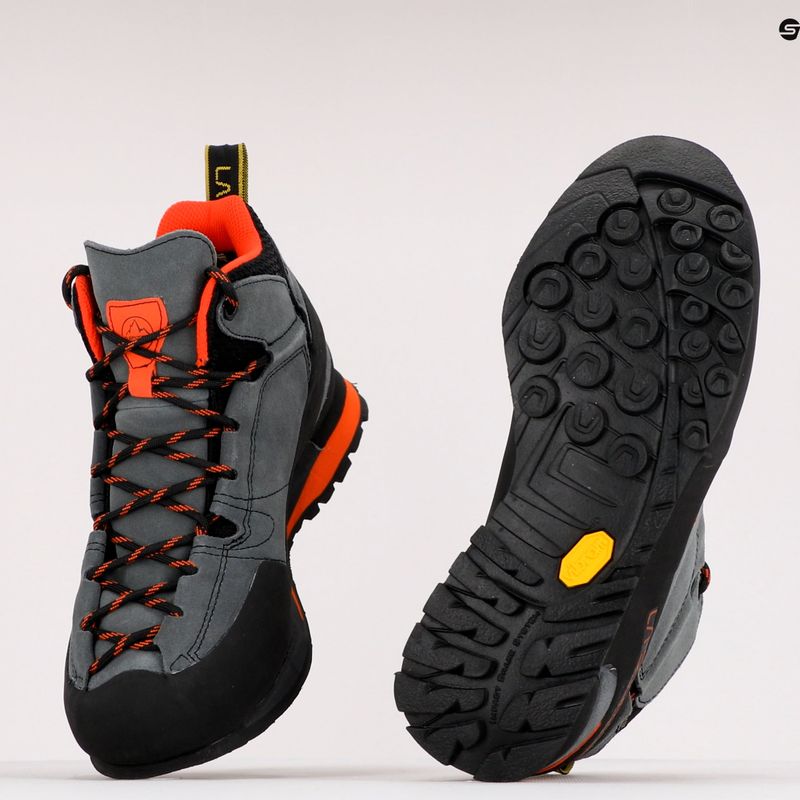 Scarpa da avvicinamento da uomo La Sportiva Boulder X Mid carbon flame 9