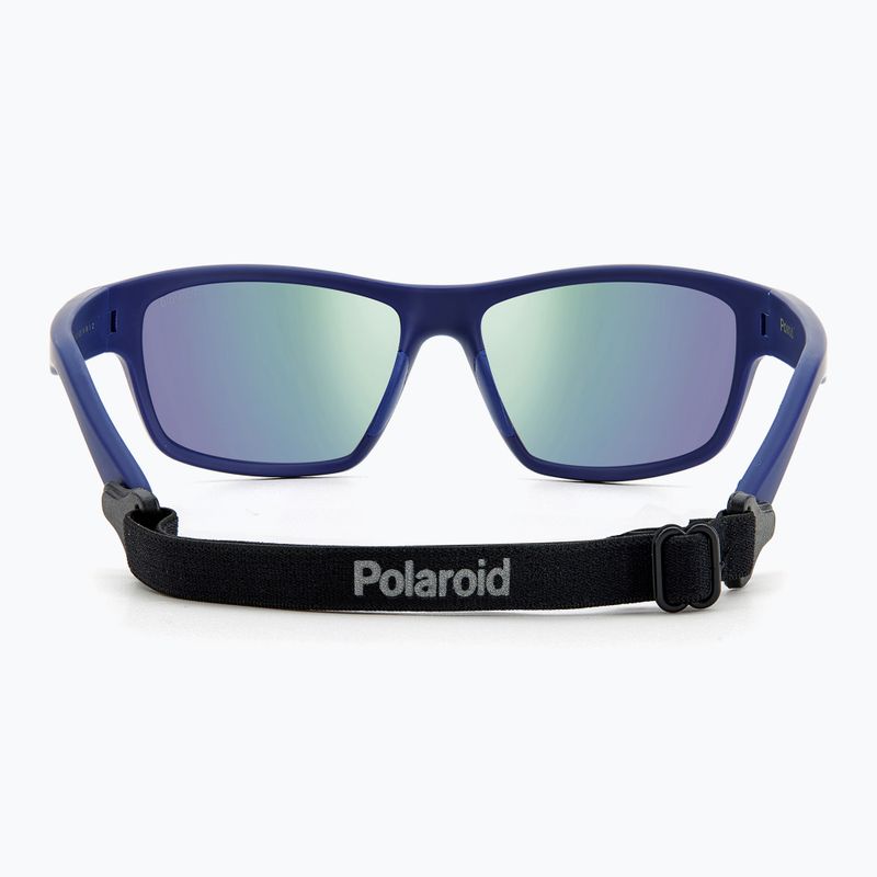 Occhiali da sole polarizzati Polaroid PLD 7037/S blu opaco/grigioverde a specchio 5