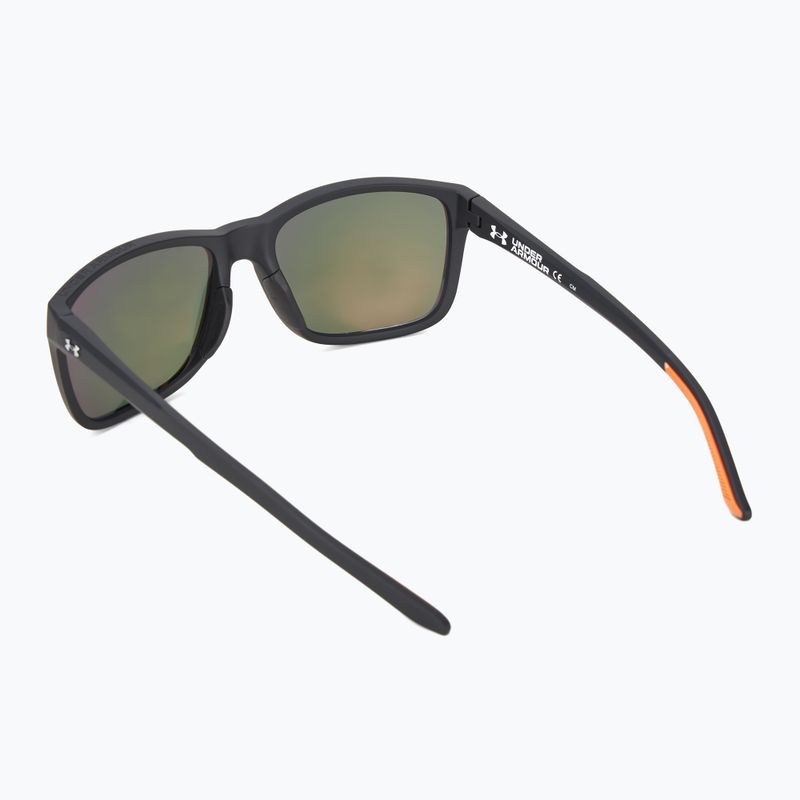 Occhiali da sole da uomo Under Armour 0005/S S3 nero opaco oro/rosso multistrato 2