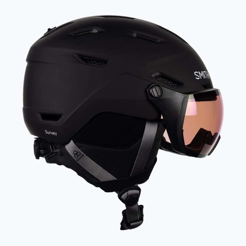 Casco da sci Smith Survey nero opaco/rosa flash 4