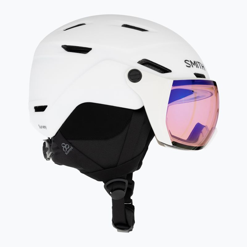 Casco da sci Smith Survey bianco opaco/rosa flash 4