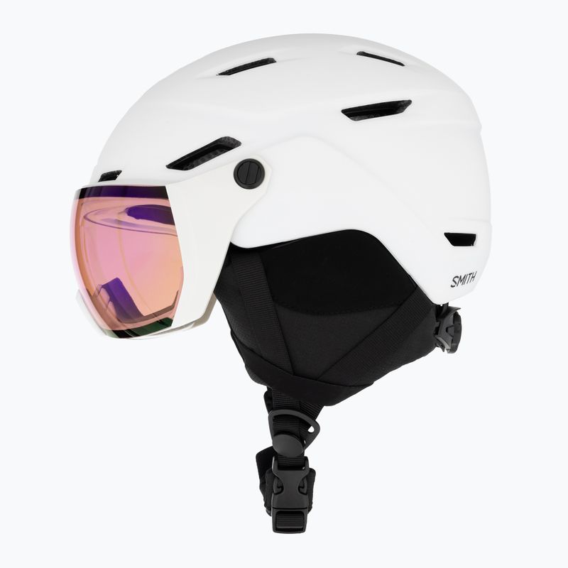 Casco da sci Smith Survey bianco opaco/rosa flash 5