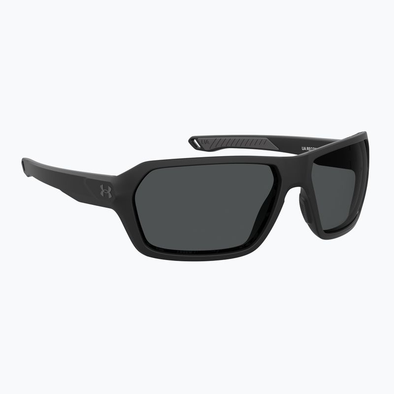 Occhiali da sole da uomo Under Armour Recon nero opaco/grigio oleofobico