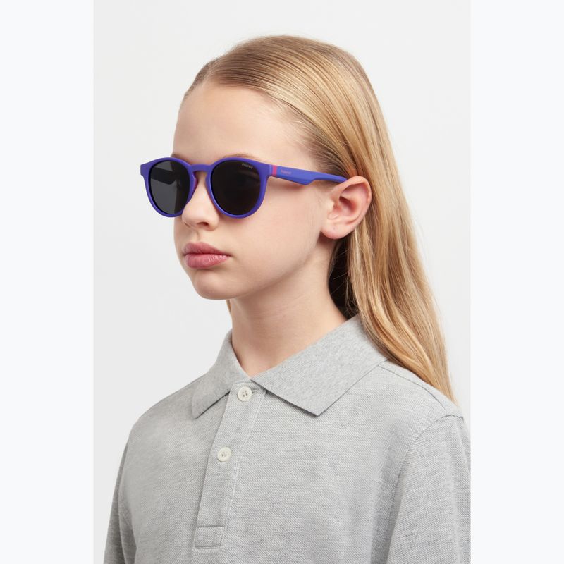 Occhiali da sole Polaroid PLD 8048/S lilla viola/grigio polarizzati per bambini 7