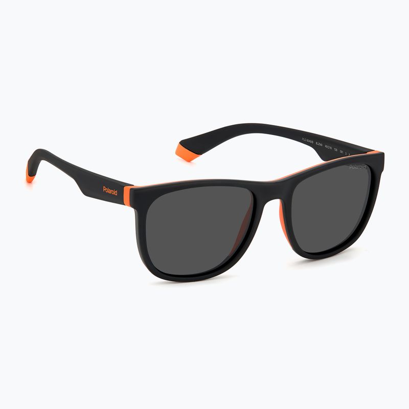 Occhiali da sole Polaroid PLD 8049/S nero arancio/grigio polarizzati per bambini