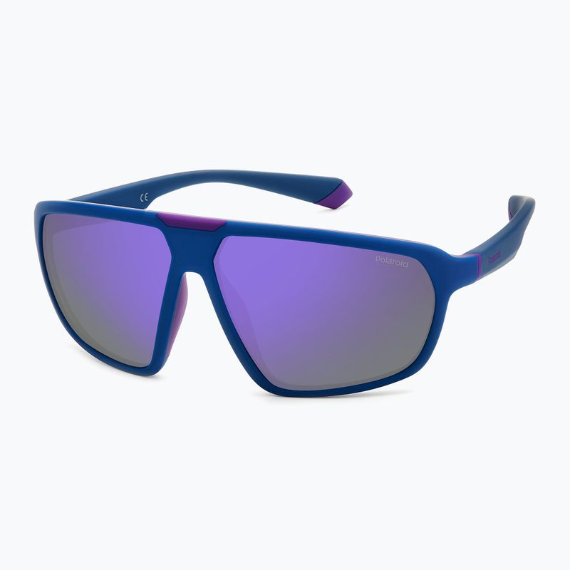 Occhiali da sole polarizzati Polaroid PLD 2142/S semi-opachi blu-viola azzurra/viola a specchio 2